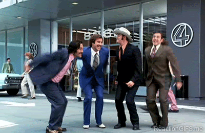 Picture of Anchorman Cast Jumping